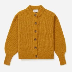 Everlane Cropped Alpaca Cardigan - Size S - Mustard